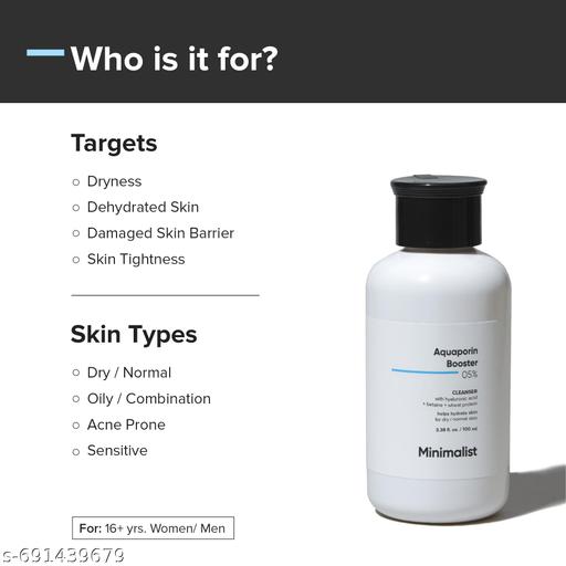 5% Aquaporin Booster Cleanser | Hydrating Face Wash for Dry to Normal Skin| Sulphate-free, Non-drying Cleanser | 100ml - Lumae